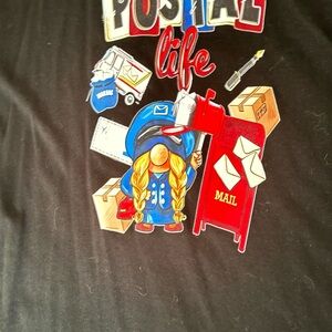USPS Postal Worker Graphic Tee Black Mail T-Shirt Rural Carrier Clerk Unisex